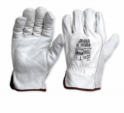 GLOVE LEATHER RIGGER NATURAL GREY L