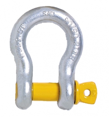 SHACKLE BOW GAL YELLOW PIN 8MM 0.75T