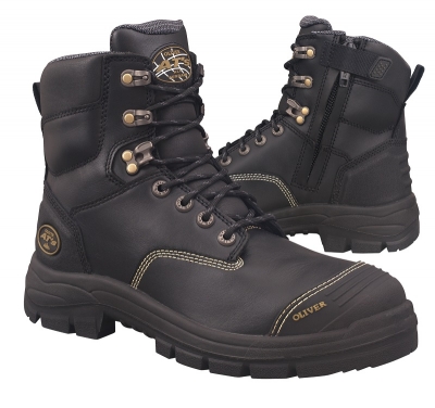 BOOT LACE UP ZIP SIDE BLACK 55-345Z 4.0