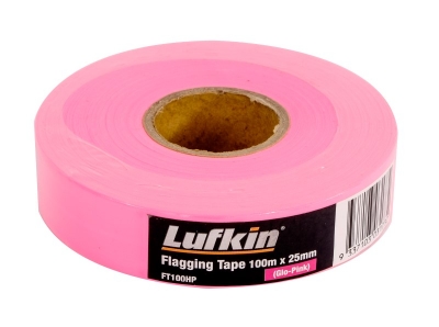 TAPE FLAGGING GLO-PINK 25MMX100MT