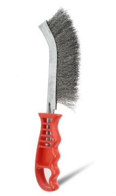BRUSH WIRE SCRATCH STEEL RED HANDLE