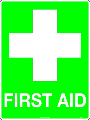 SIGN FIRST AID 450X300MM POLY 501LSP