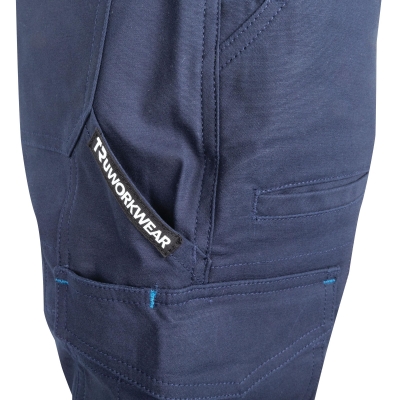 TROUSER MIDWEIGHT COTTON CARGO NAVY C/W DOUBLE REFLECTIVE TAPE 77R