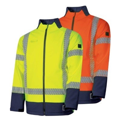 JACKET SOFTSHELL HI-VIS PPE2 C/W SEGMENTED FR REFLECTIVE TAPE YELLOW/NAVY SMALL