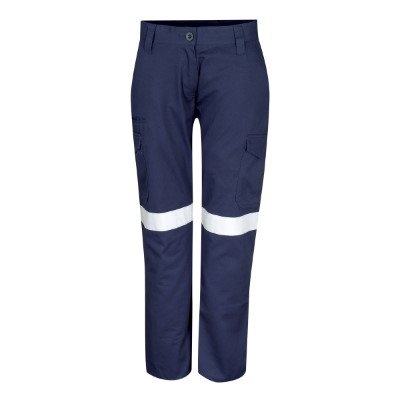 TROUSER MIDWEIGHT CARGO WOMENS C/W TRUVIS REFLECTIVE TAPE NAVY 8