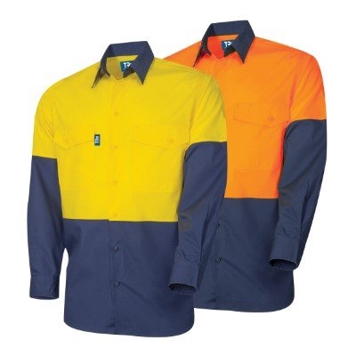 SHIRT RIPSTOP COTTON VENTED YELLOW/NAVY SMALL