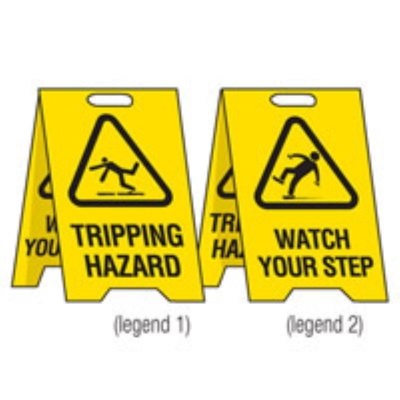 "FLOOR STAND TRIPPING HAZARD, WATCH YOUR STEP 300X500MM DOUBLE SIDED ECONOMY 839