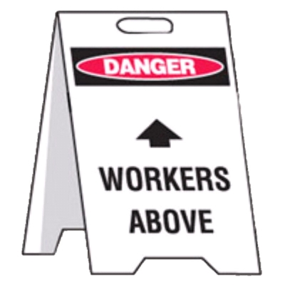 FLOOR STAND DANGER WORKERS ABOVE 300X500MM HEAVY DUTY 839006