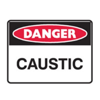 SIGN DANGER CAUSTIC 450X300MM POLY 835128