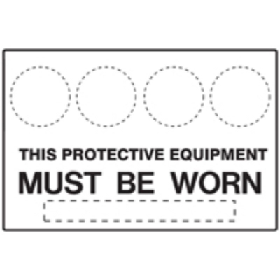 SIGN THIS PROTECTIVE EQUIPMENT MUST BE WORN IN THIS AREA 900X600MM METAL - SELEC