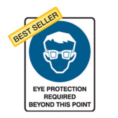 SIGN EYE PROTECTION REQUIRED BEYOND THIS POINT 225X300 METAL 840944 (Z029449 - 225X300MM)