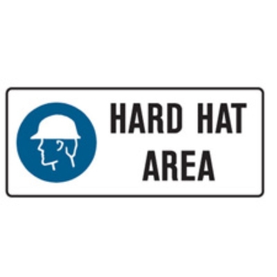 SIGN HARD HAT AREA 450X180MM METAL 840302