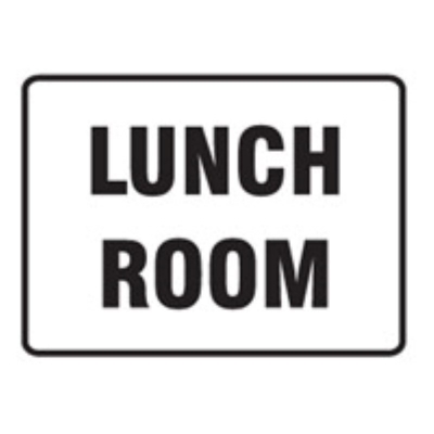SIGN LUNCH ROOM 600X450MM POLY 839160