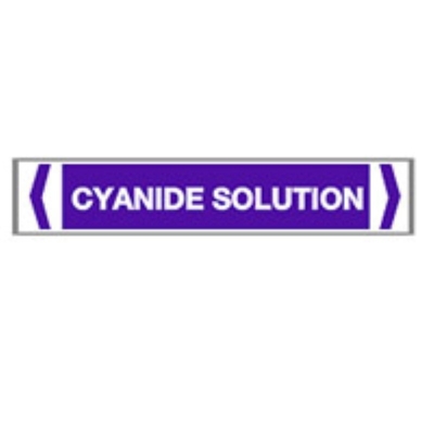 PIPE MARKER CYANIDE SOLUTION 31X475MM TO SUIT PIPE O.D. 40-70MM PACK 10 830009