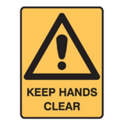 SIGN KEEP HANDS CLEAR 225X300MM METAL 840476 (Z030218 - 90X125MM)