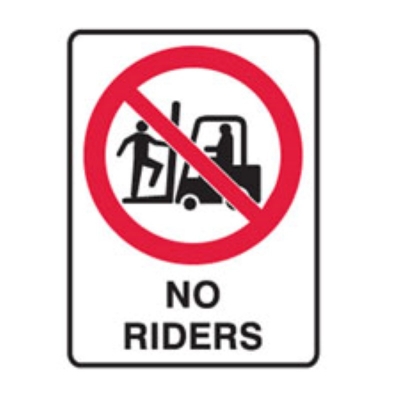 SIGN NO RIDERS 450X600MM POLY 835920