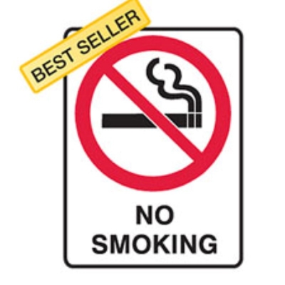 SIGN NO SMOKING C/W PICTO 300X225MM METAL 841837 (Z031854 - 600X450MM)