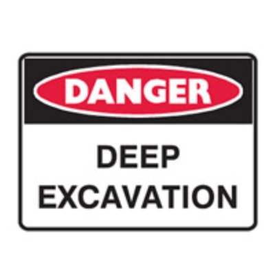 SIGN DANGER DEEP EXCAVATION 600X450MM FLUTE 831005 (Z031921 - 600X450MM)