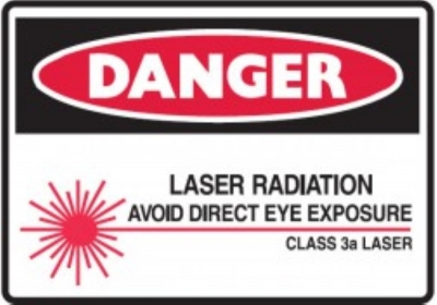 SIGN LASER RADIATION AVOID 450X600MM POLY 841643