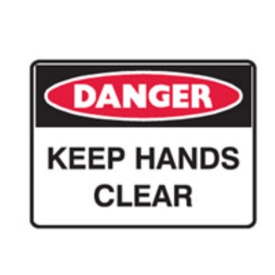 SIGN DANGER KEEP HANDS CLEAR 300X225MM METAL 840503 (Z031932 - 125X90MM)