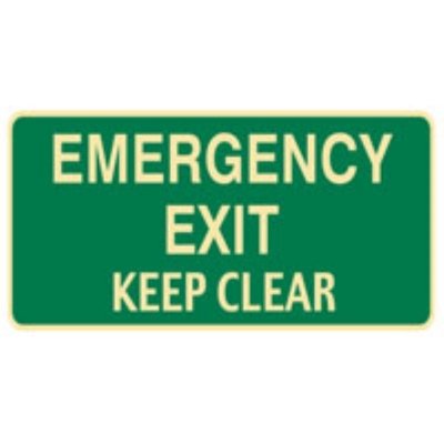 SIGN EMERGENCY EXIT KEEP CLEAR 450X180MM METAL 850942 (Z031934 - 450X180MM)