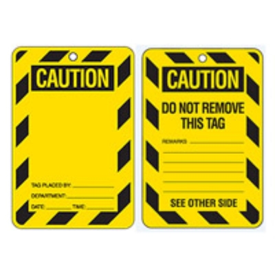 TAG CAUTION BLANK 100X150MM CARDSTOCK PACK 100 842367