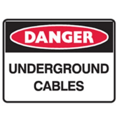 SIGN DANGER UNDERGROUND CABLES 450X300MM METAL 832201