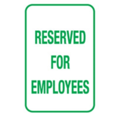 SIGN RESERVED FOR EMPLOYEES 300X450MM METAL 832670