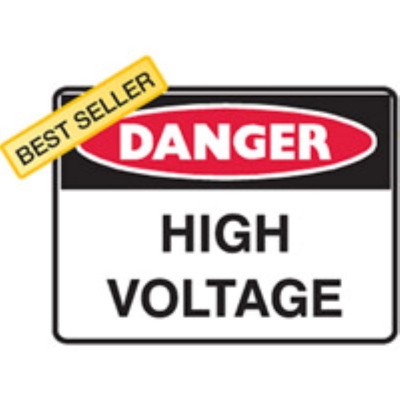 SIGN DANGER HIGH VOLTAGE 300X225MM METAL 842167 (Z033249 - 180X250MM)