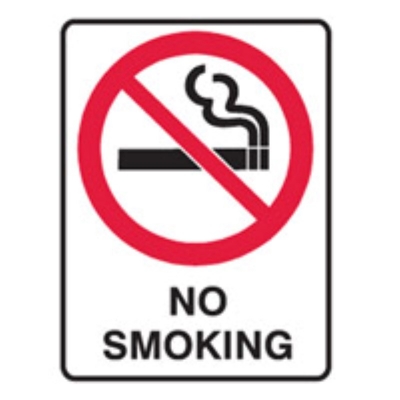 SIGN NO SMOKING C/W PICTO 300X225MM METAL 841837 (Z033387 - 50X90MM)