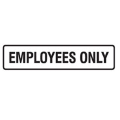 STICKER EMPLOYEES ONLY 200X45MM PACK 5 841527
