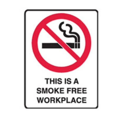 SIGN THIS IS A SMOKE FREE WORKPLACE 300X225MM METAL 840665 (Z034334 - 180X250MM)