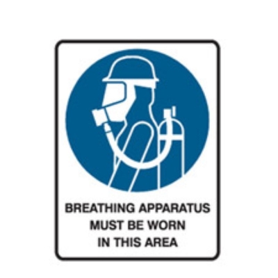 STICKER BREATHING APPARATUS MUST BE WORN IN THIS AREA 180X250MM 838707
