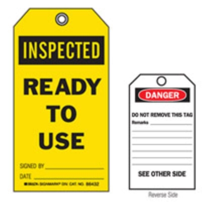 TAG INSPECTED READY TO USE 75X145MM ECONOMY POLYESTER PACK 10 86551