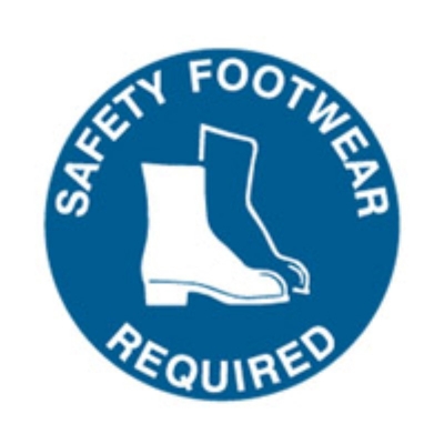 STICKER FLOOR SAFETY FOOTWEAR REQUIRED 440MM DIA 842101