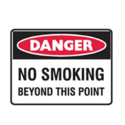 SIGN DANGER NO SMOKING BEYOND THIS POINT 450X300MM POLY 841083