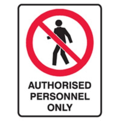 SIGN AUTHORISED PERSONNEL ONLY 225X300MM METAL 841984 (Z035199 - 225X300MM)