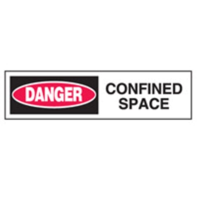 STICKER DANGER CONFINED SPACE 600X125MM 842837