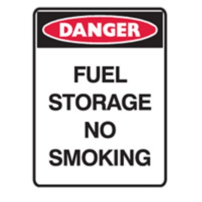 SIGN DANGER FUEL STORAGE NO SMOKING 225X300MM METAL 841456 (Z036046 - 300X450MM)