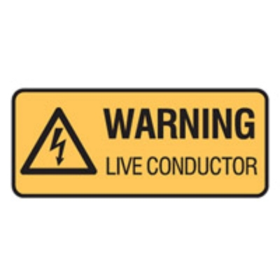 SIGN WARNING LIVE CONDUCTOR 300X125MM POLY 840932