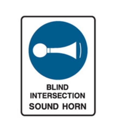 SIGN BLIND INTERSECTION SOUND HORN 300X450MM POLY 843526