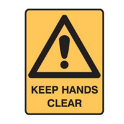 SIGN KEEP HANDS CLEAR 225X300MM METAL 840476