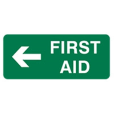 SIGN FIRST AID LEFT ARROW 300X125MM POLY 841568