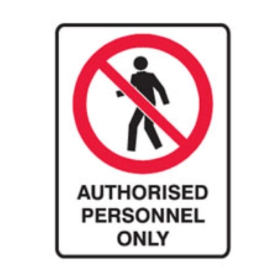 SIGN AUTHORISED PERSONNEL ONLY 225X300MM METAL 841984 (Z036758 - 600X900MM)
