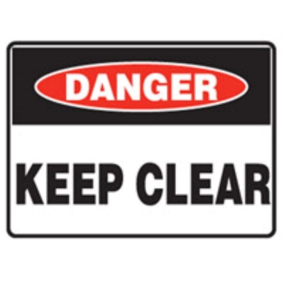 SIGN DANGER KEEP CLEAR 600X450MM METAL CL2 REFLECTIVE 847617