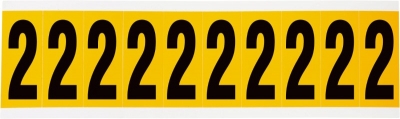 STICKER NUMBER 0 49MM BLACK ON YELLOW CARD OF 10 15340 (Z038191 - )