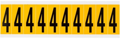 STICKER NUMBER 0 49MM BLACK ON YELLOW CARD OF 10 15340 (Z038193 - )