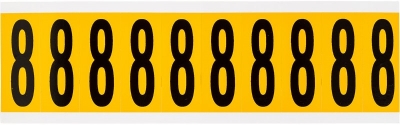 STICKER NUMBER 0 49MM BLACK ON YELLOW CARD OF 10 15340 (Z038197 - )