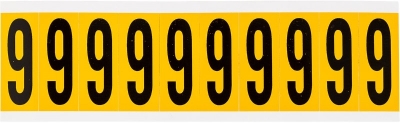 STICKER NUMBER 0 49MM BLACK ON YELLOW CARD OF 10 15340 (Z038198 - )