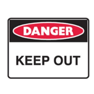 SIGN DANGER KEEP OUT 450X300MM METAL 832208